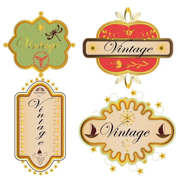 Eine Reihe von Vintage-Etiketten — Stockvektor