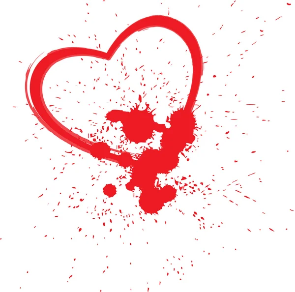 Κόκκινη καρδιά με μια κηλίδα — Διανυσματικό Αρχείο