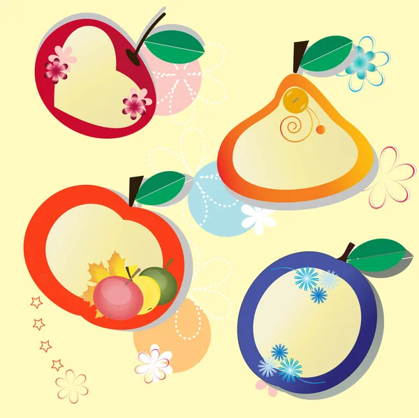 Étiquette pour enfants sous forme de fruits — Image vectorielle