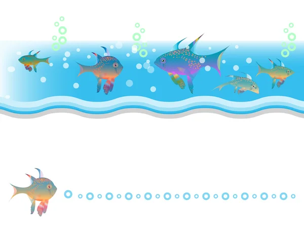 I pesci nuotano nell'oceano — Vettoriale Stock