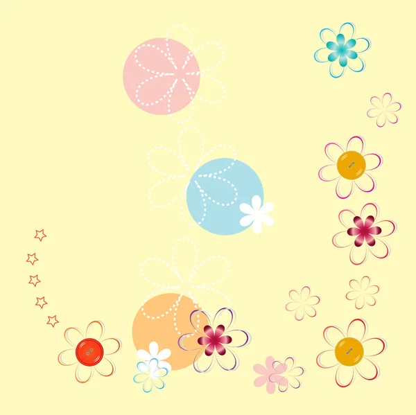 Fond floral avec un doux enfant — Image vectorielle