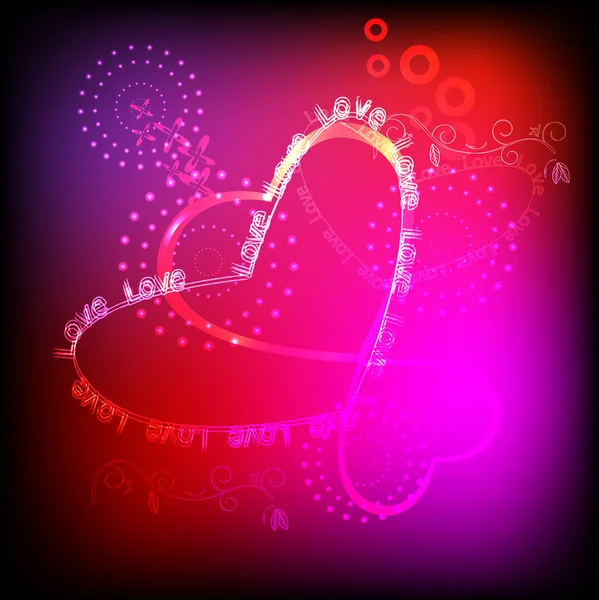 Neon background with heart — Stock Vector