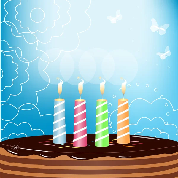 Pastel de cumpleaños — Vector de stock