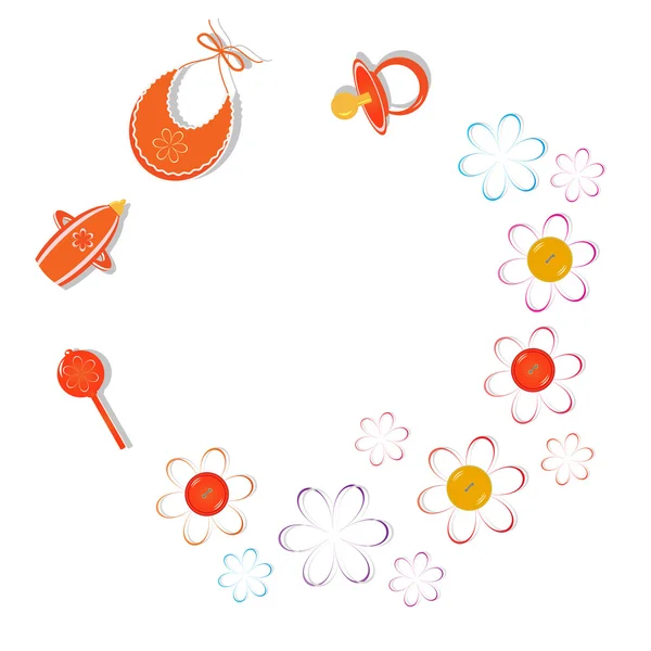 Детский фон с цветами — стоковый вектор