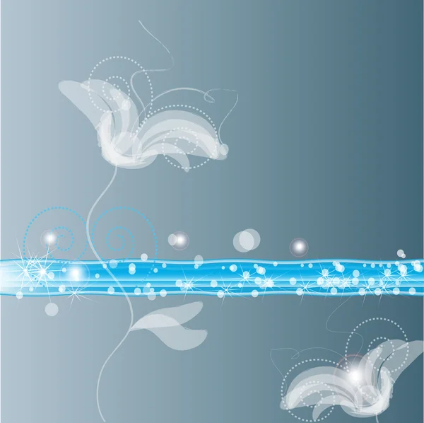 Zarte weiße Blume auf einem Hintergrund aus Wasser — Stockvektor