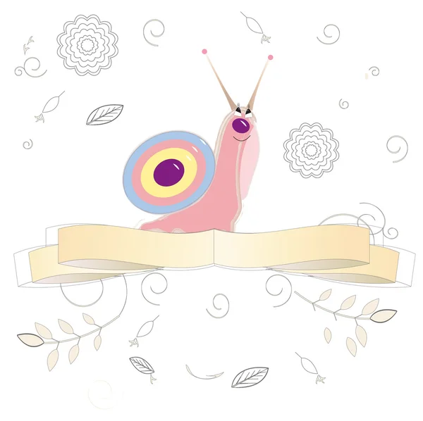 Escargot drôle dans le papier bannière — Image vectorielle
