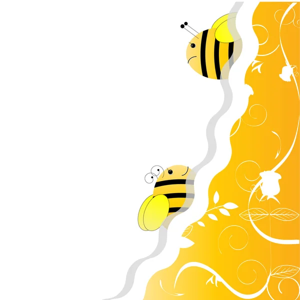 Twee bijen grappig — Stockvector