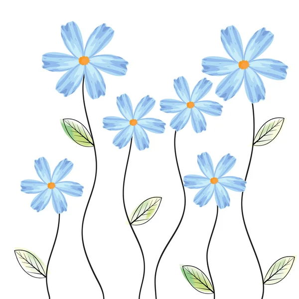 Mavi çiçek renkli vektör — Stok Vektör