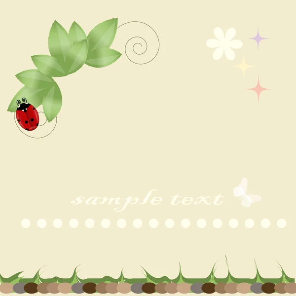 Background with a ladybug — Stock Vector