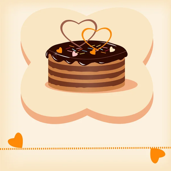 Gâteau pour Saint Valentin — Image vectorielle