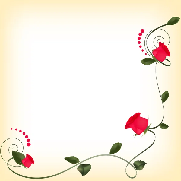 Swirl with red roses — Stockvector