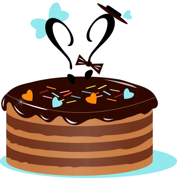 Zwei Fragezeichen auf dem Kuchen — Stockvektor