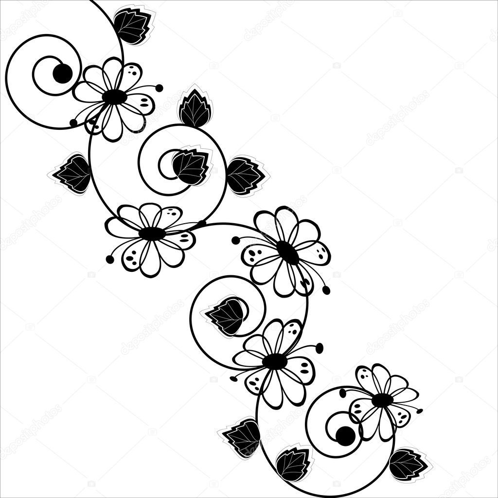 Vector flower pattern on white background
