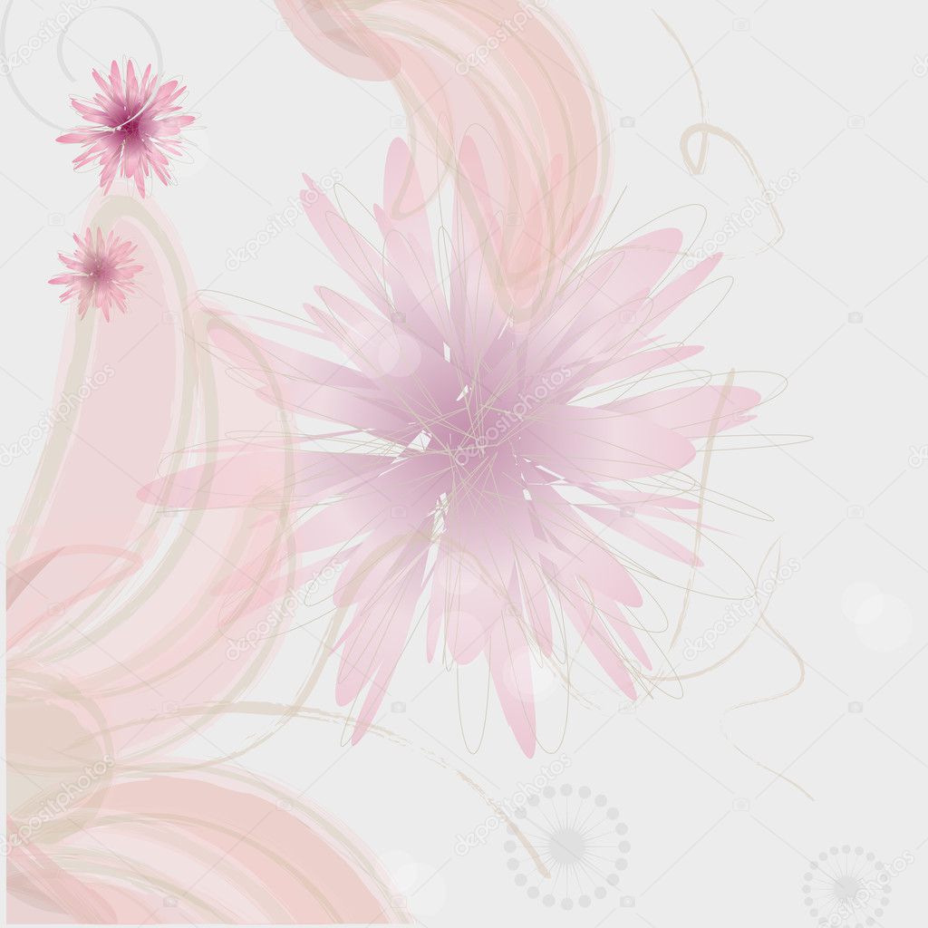 Abstract floral background with pink chrysanthemums