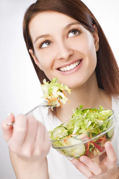 Comer salada — Fotografia de Stock