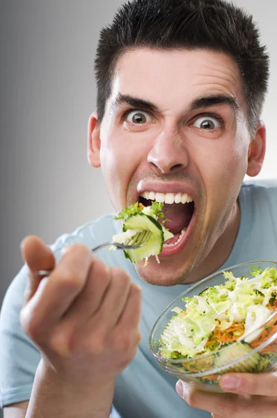 Eating salad — Stock Photo, Image