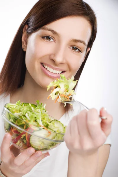 Comer salada — Fotografia de Stock