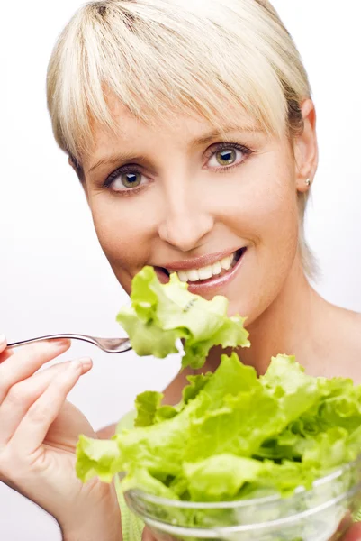 Makan salad — Stok Foto