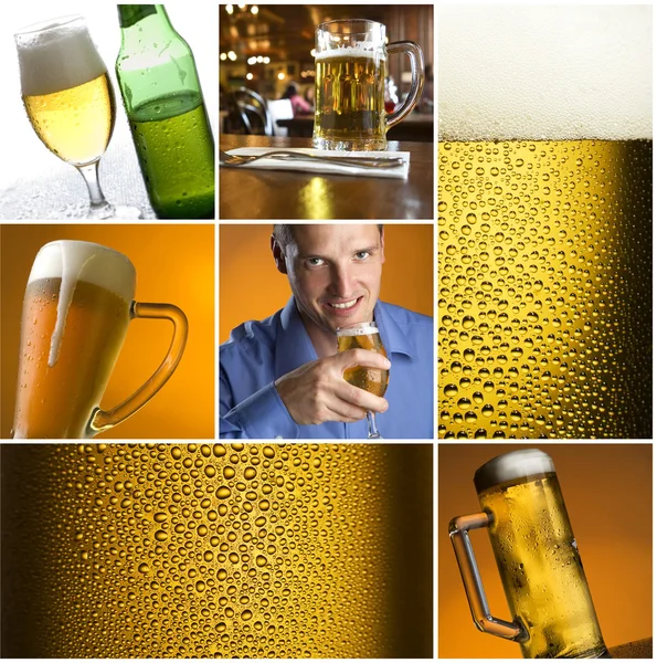 Pivní koláž — Stock fotografie