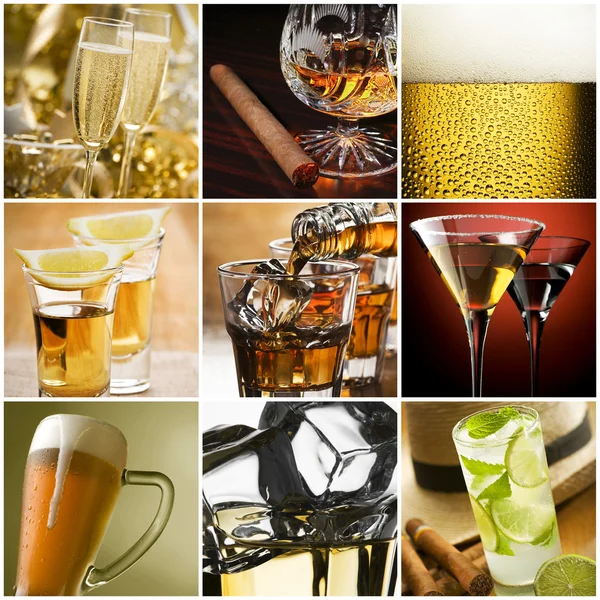 Alkohol koláž — Stock fotografie