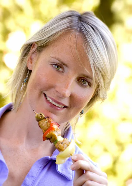 stock image Eating meat