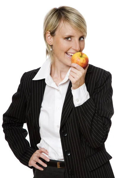 Comer manzana — Foto de Stock