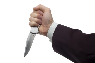 Knife in man hand
