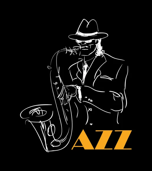 El saxofonista — Archivo Imágenes Vectoriales