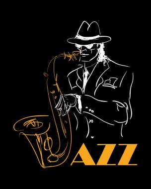 The saxophone player clipart