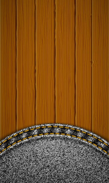 Textura de madera con elemento denim . — Archivo Imágenes Vectoriales