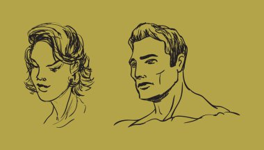 Men. women.sketch. clipart