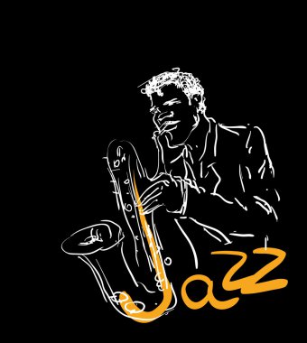 The saxophone player clipart