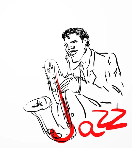 Der Saxophonist — Stockvektor