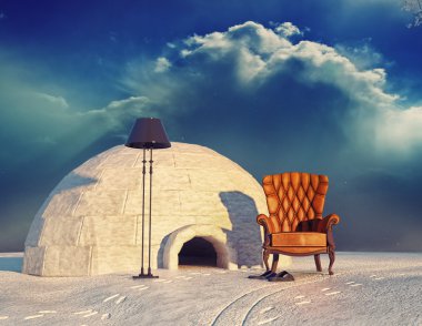 Armchair and igloo clipart