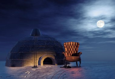 Armchair and igloo clipart