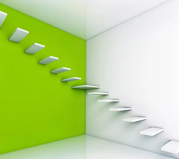 Лестница в абстрактном интерьере — стоковое фото