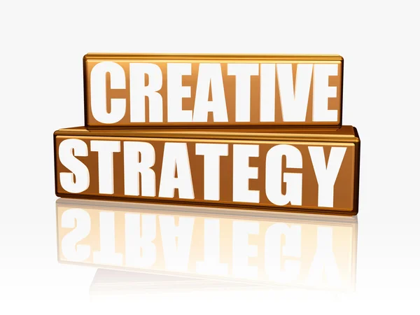 Estrategia creativa - bloques de oro —  Fotos de Stock