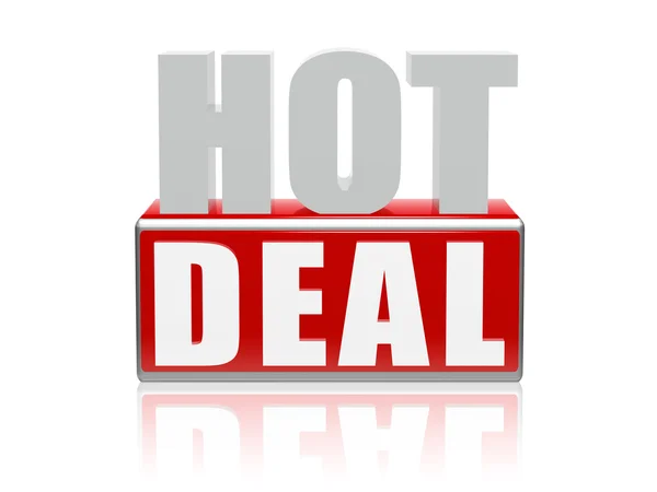 Hot deal - lettere e blocco — Foto Stock