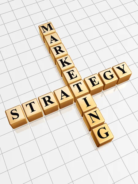Gouden marketing strategie zoals kruiswoordraadsel — Stockfoto