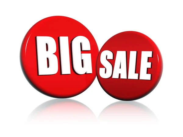Big sale in red circles — Stock Photo, Image