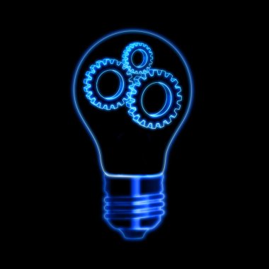 Gears in bulb clipart