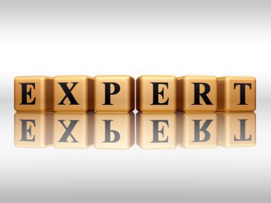 Golden expert with reflection clipart