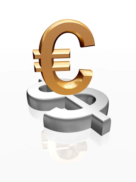 Euro e dólar — Fotografia de Stock