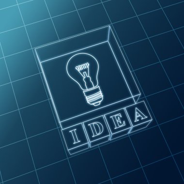 Blue idea and bulb clipart