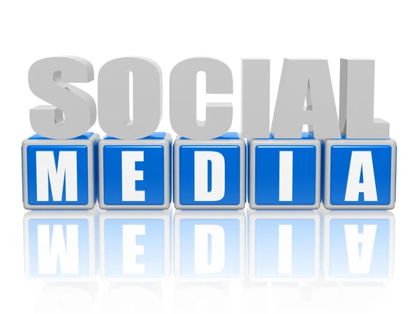 Szociális média - levelek és blokkok — Stock Fotó