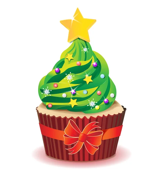 stock image Christmas muffin with christmas tree