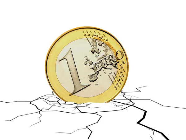 Vallende euromunt — Stockfoto