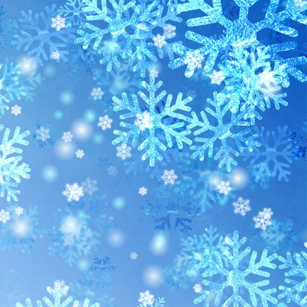 Copos de nieve azules de Navidad — Foto de Stock