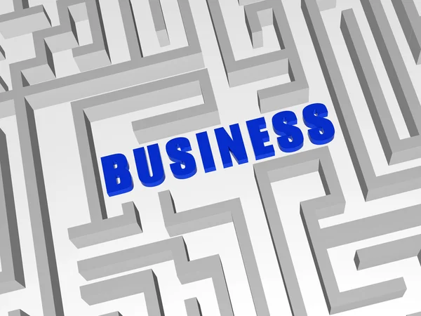 Negócio azul no labirinto — Fotografia de Stock