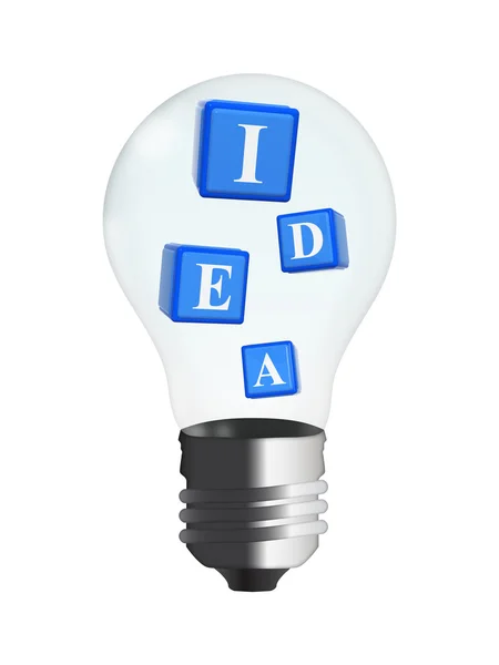 3d cubes - idea in bulb — Stock Photo, Image